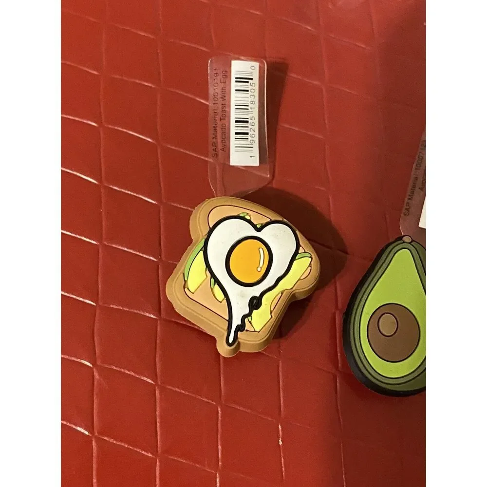 (2) CROCS JIBBITZ Charms - Avocado with‎ Egg & Avocado- Set of 2